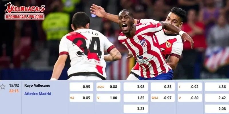 Tỷ lệ kèo chi tiết nhất cho trận đấu giữa Vallecano vs Atletico Madrid